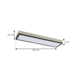 Lindby LED-Deckenlampe Laviona, CCT, dimmbar, Beton, 80 cm