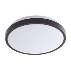 Lindby LED-Deckenlampe Medon Ø 29 cm schwarz Kunststoff IP44