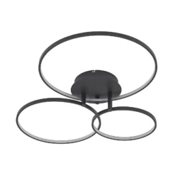Lindby LED-Deckenlampe Rayk, schwarz, Metall, 77 cm, dimmbar
