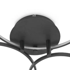 Lindby LED-Deckenlampe Rayk, schwarz, Metall, 77 cm, dimmbar
