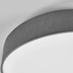 Lindby LED-Deckenlampe Saira, Ø 40 cm, grau, Textil