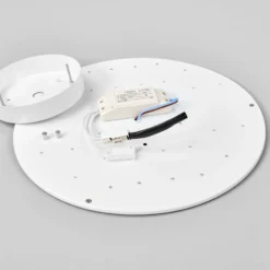 Lindby LED-Deckenlampe Saira, Ø 40 cm, grau, Textil