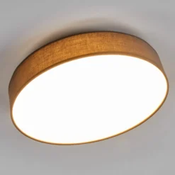 Lindby LED-Deckenlampe Saira, Ø 40 cm, grau, Textil