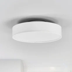 Lindby LED-Deckenlampe Saira, Ø 30 cm, weiß, Textil
