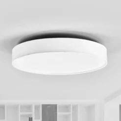 Lindby LED-Deckenlampe Saira, Ø 50 cm, weiß, Textil