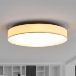 Lindby LED-Deckenlampe Saira, Ø 50 cm, weiß, Textil