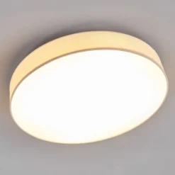 Lindby LED-Deckenlampe Saira, Ø 50 cm, weiß, Textil