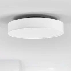 Lindby LED-Deckenlampe Saira, Ø 40 cm, weiß, Textil
