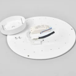 Lindby LED-Deckenlampe Saira, Ø 40 cm, weiß, Textil