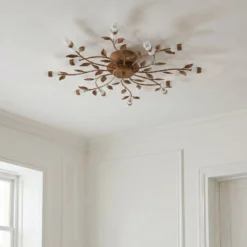 Lindby LED-Deckenleuchte Bentas, bronze, Metall, Ø 80cm