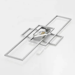 Lindby LED-Deckenleuchte Caitlin, nickel, CCT, Fernbedienung