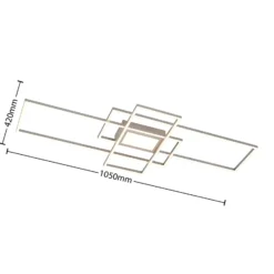 Lindby LED-Deckenleuchte Caitlin, nickel, CCT, Fernbedienung