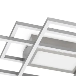 Lindby LED-Deckenleuchte Caitlin, nickel, CCT, Fernbedienung