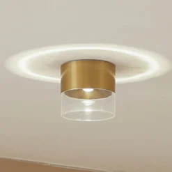 Lindby LED-Deckenleuchte Dalila, gold, Ø 10 cm, Aluminium