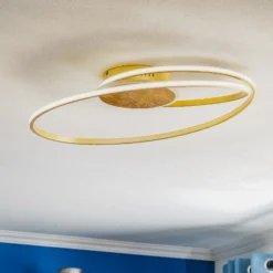 Lindby LED-Deckenleuchte Dorle, Ø 60 cm, gold, Aluminium