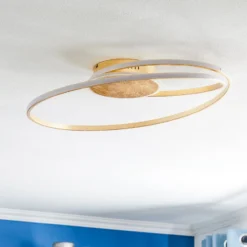 Lindby LED-Deckenleuchte Dorle, Ø 60 cm, gold, Aluminium