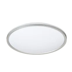 Lindby LED-Deckenleuchte Edmund, silber, Ø 39 cm, CCT, IP44