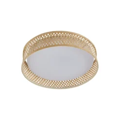 Lindby LED-Deckenleuchte Eilif, Bambus, Ø 40 cm