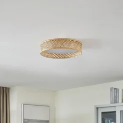 Lindby LED-Deckenleuchte Eilif, Bambus, Ø 40 cm