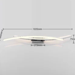Lindby LED-Deckenleuchte Elarit, chromfarben, 104cm, dimmbar