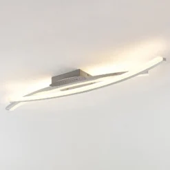 Lindby LED-Deckenleuchte Elarit, chromfarben, 104cm, dimmbar