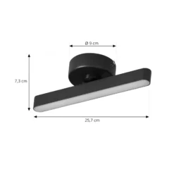 Lindby LED-Deckenleuchte Eldrin, 1-flg., schwarz,Lichtleiste