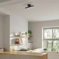 Lindby LED-Deckenleuchte Eldrin, 1-flg., schwarz,Lichtleiste