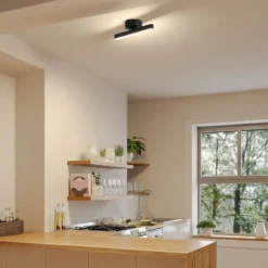 Lindby LED-Deckenleuchte Eldrin, 1-flg., schwarz,Lichtleiste
