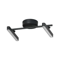 Lindby LED-Deckenleuchte Eldrin, 2-flg., schwarz,Lichtleiste