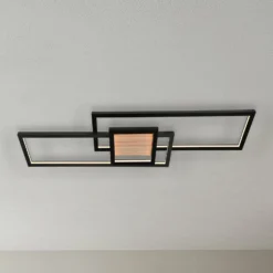 Lindby LED-Deckenleuchte Emiljan, schwarz, Metall, dimmbar