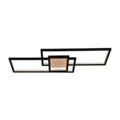 Lindby LED-Deckenleuchte Emiljan, schwarz, Metall, dimmbar