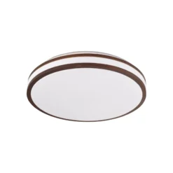Lindby LED-Deckenleuchte Emiva, Ø 40 cm, Holz dunkel, CCT