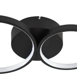 Lindby LED-Deckenleuchte Evengeline, schwarz, Alu, 88 cm