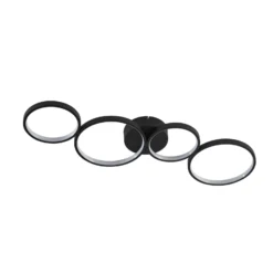 Lindby LED-Deckenleuchte Evengeline, schwarz, Alu, 88 cm