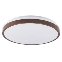 Lindby LED-Deckenleuchte Hudsona, Ø 49 cm, Holz, braun