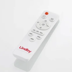 Lindby LED-Deckenleuchte Hudsona, Ø 49 cm, Holz, braun