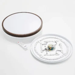 Lindby LED-Deckenleuchte Hudsona, Ø 49 cm, Holz, braun