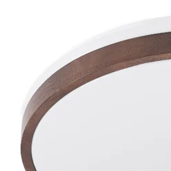 Lindby LED-Deckenleuchte Hudsona, Ø 49 cm, Holz, braun