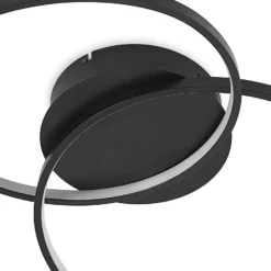 Lindby LED-Deckenleuchte Kateryna, schwarz, Ø 60 cm, dimmbar