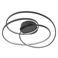 Lindby LED-Deckenleuchte Kateryna, schwarz, Ø 60 cm, dimmbar