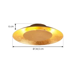 Lindby LED-Deckenleuchte Keti, Ø 35 cm, gold, rund, Metall