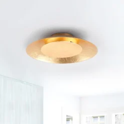 Lindby LED-Deckenleuchte Keti, Ø 35 cm, gold, rund, Metall
