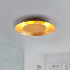 Lindby LED-Deckenleuchte Keti, Ø 35 cm, gold, rund, Metall
