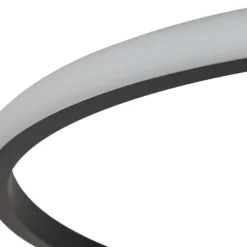 Lindby LED-Deckenleuchte Kyron, schwarz, Alu, dimmbar, Ø45cm