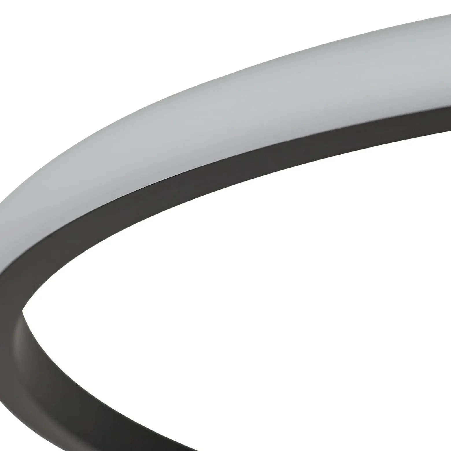 Lindby LED-Deckenleuchte Kyron, schwarz, Alu, dimmbar, Ø45cm