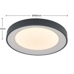 Lindby LED-Deckenleuchte Lindum, RGB, CCT, Remote, dimmbar