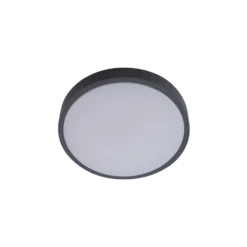 Lindby LED-Deckenleuchte Manala, betongrau, RGB, CCT, Remote