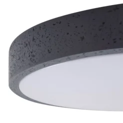 Lindby LED-Deckenleuchte Manala, betongrau, RGB, CCT, Remote