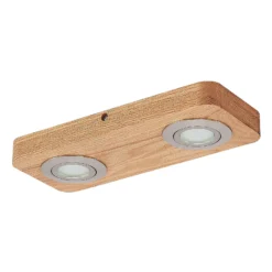 Lindby LED-Deckenleuchte Mikari, 30 cm, Holz, schwenkbar