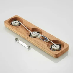 Lindby LED-Deckenleuchte Mikari, 48 cm, Holz, schwenkbar